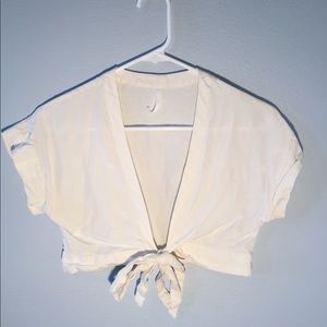 ARE YOU AM I front tie top